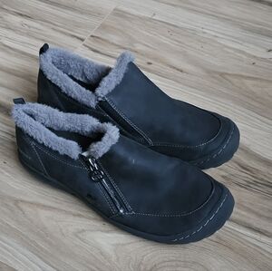 J-Sport Elenor Black/ Gray Faux Fur Lined Slip-On Womans Black  Size 9